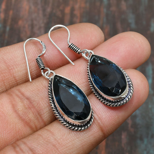 Tranquil Tide – Blue Gemstone Teardrop Earrings