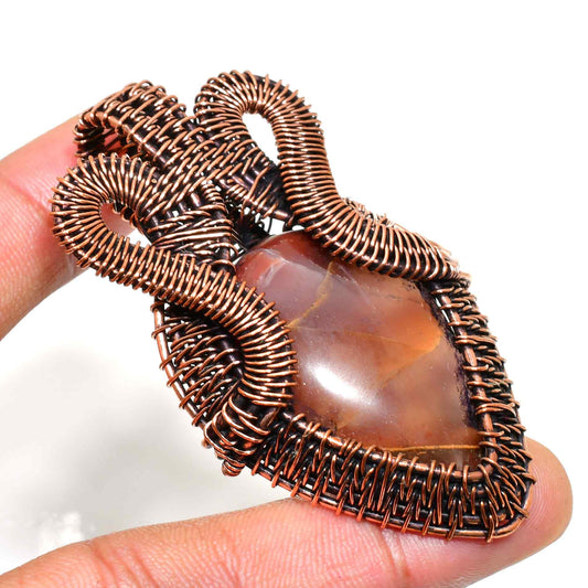 Serpent’s Embrace – Agate & Copper Pendant