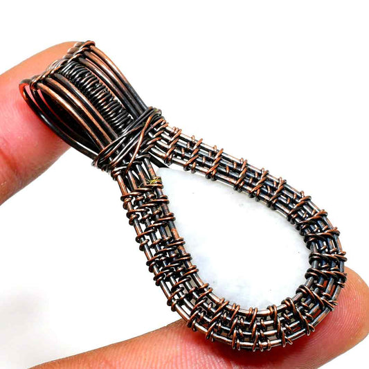 Ezra’s Veil – Amethyst & Oxidized Copper Pendant