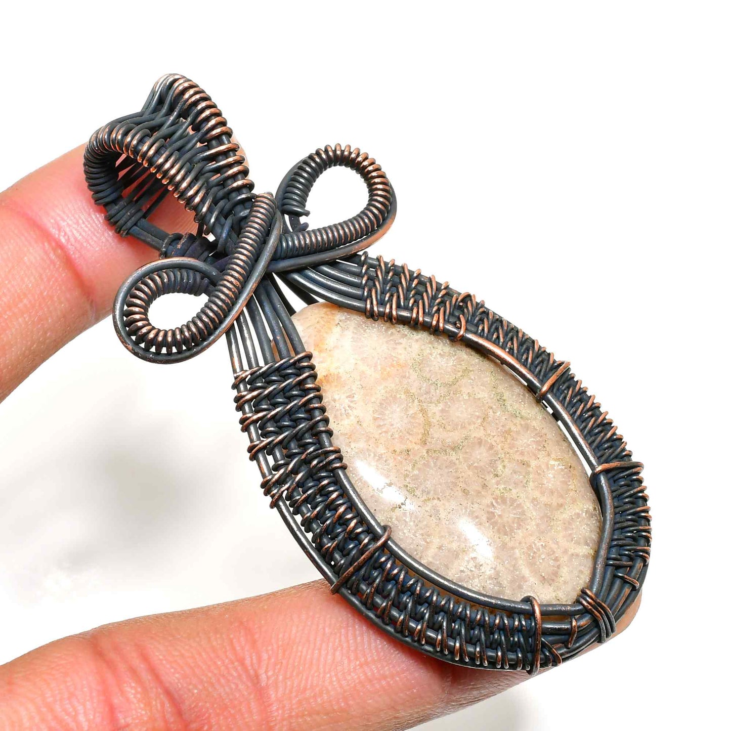 Tranquil Harmony – Amethyst & Copper Pendant