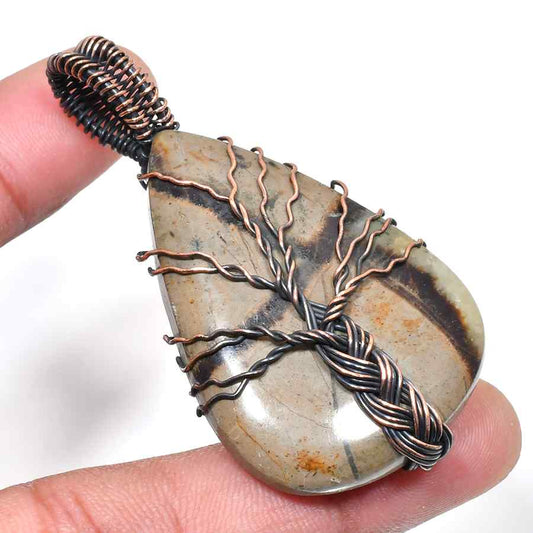 Rooted Harmony – Jasper & Copper Pendant