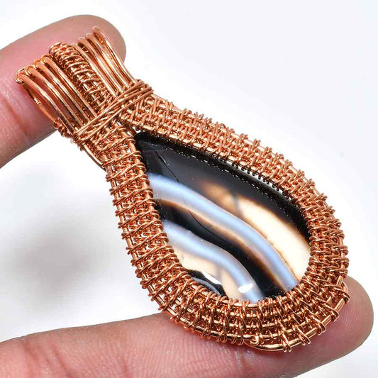 Ebon Sentinel – Obsidian Copper Pendant