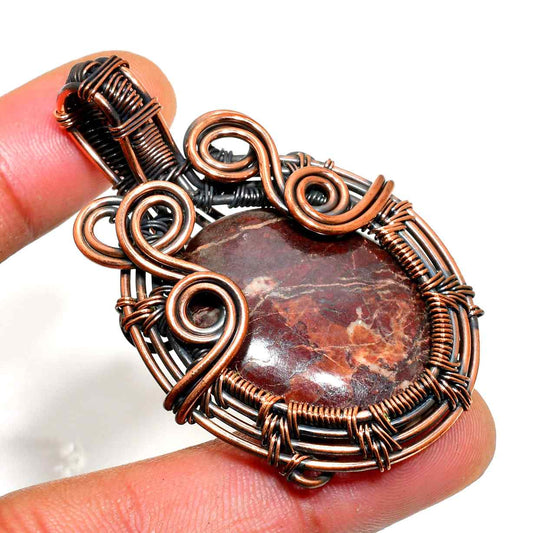 Gaia’s Embrace – Jasper & Copper Pendant