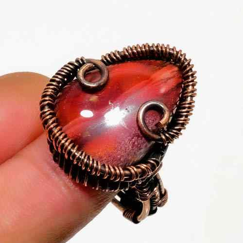 Gaia’s Embrace – Copper-Wrapped Agate Ring