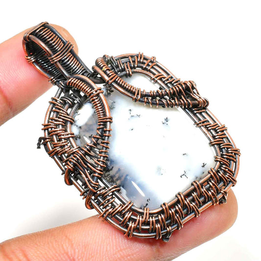 Serenity’s Embrace – Oxidized Copper Agate Pendant