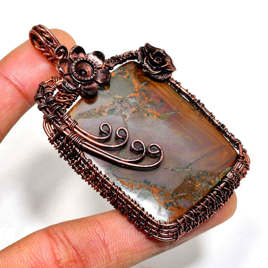 Earth’s Embrace – Jasper Copper Pendant