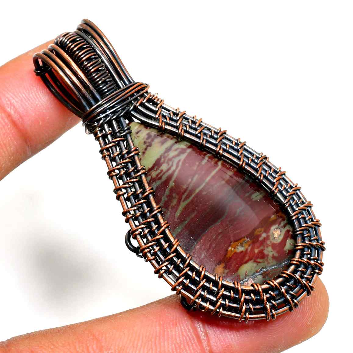 Terra’s Embrace – Jasper Copper Pendant