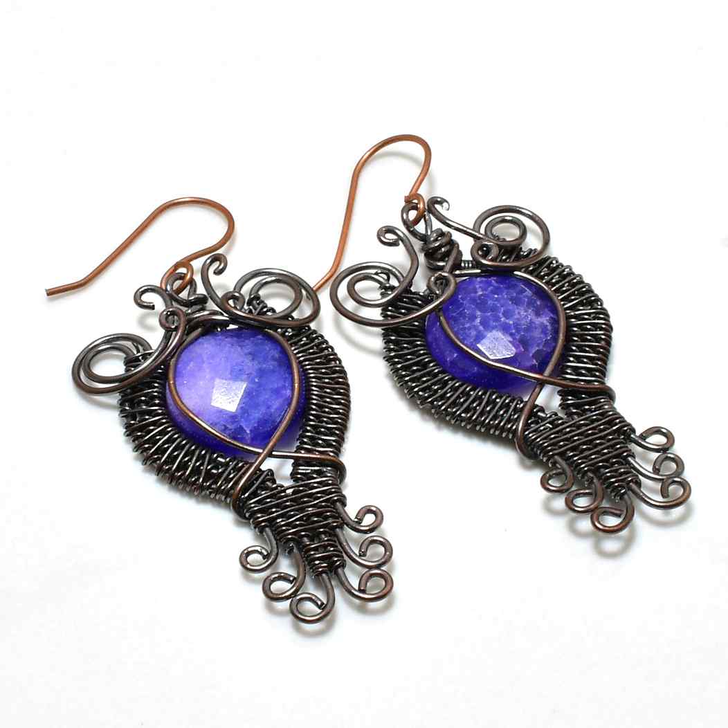 Serenity’s Embrace – Amethyst Copper Earrings