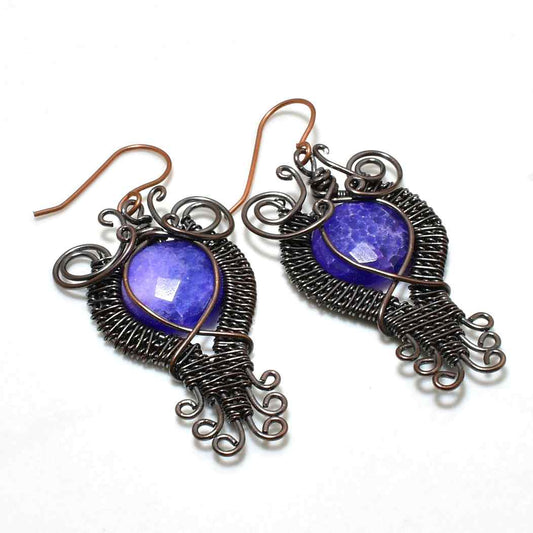 Serenity’s Embrace – Amethyst Copper Earrings