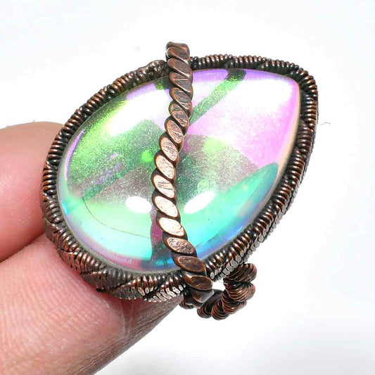 Prismatic Radiance – Iridescent Copper Ring