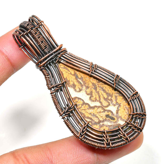 Gaia’s Embrace – Hand-Wrapped Copper Stone Pendant