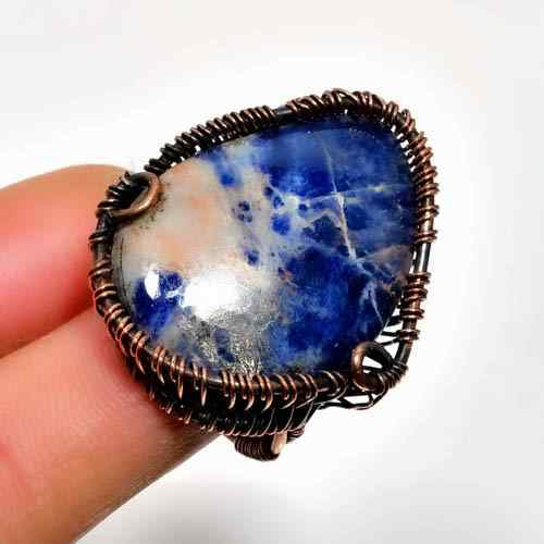 Serenity’s Embrace – Sodalite & Copper Ring