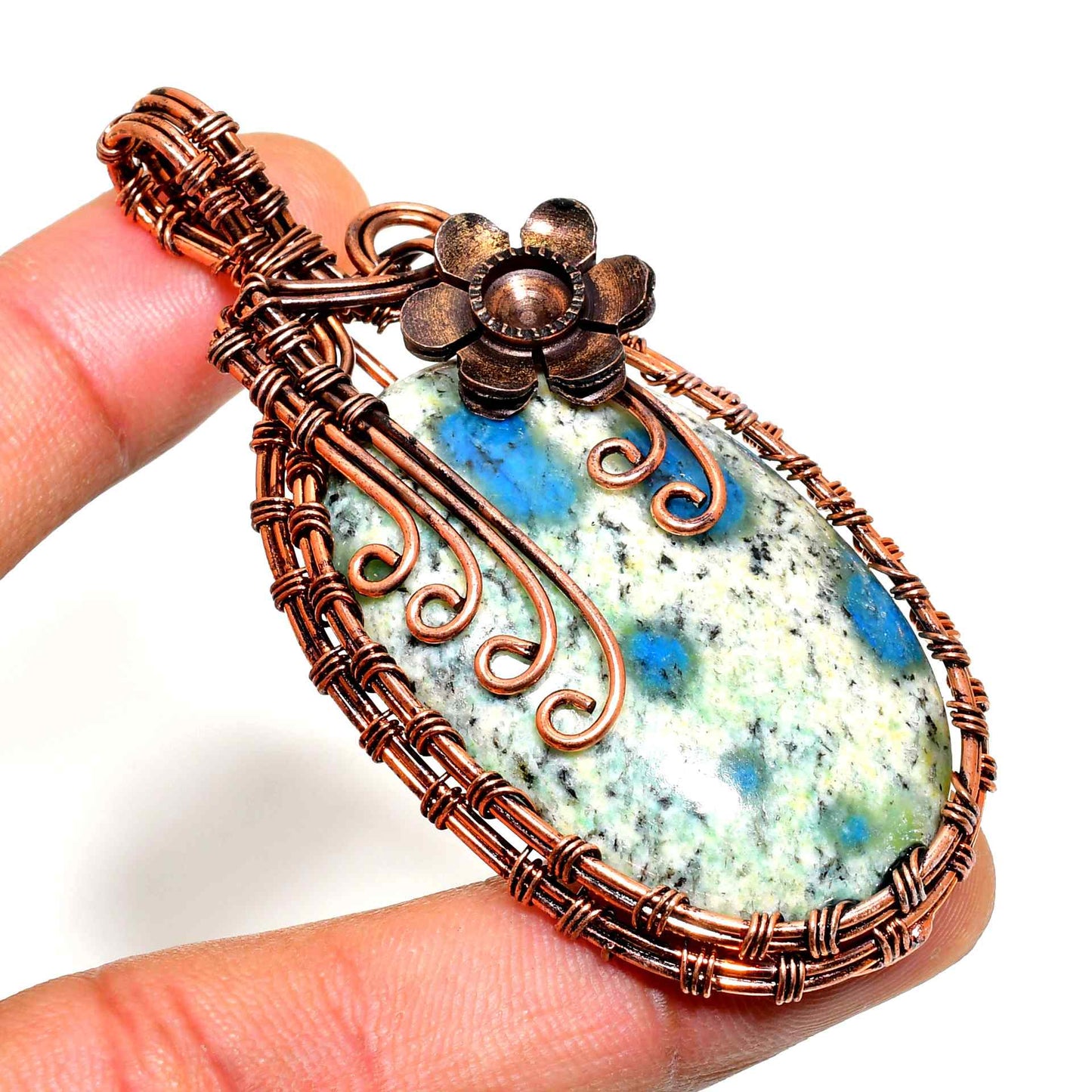 Gaia’s Anchor – Natural Stone Copper Pendant