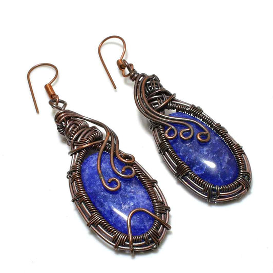 Aurora’s Wisdom – Lapis Lazuli Copper Earrings