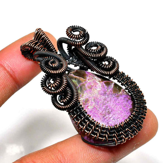 Elara’s Shield – Amethyst Copper Pendant