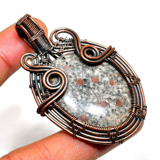 Gaia’s Embrace – Jasper Copper Pendant