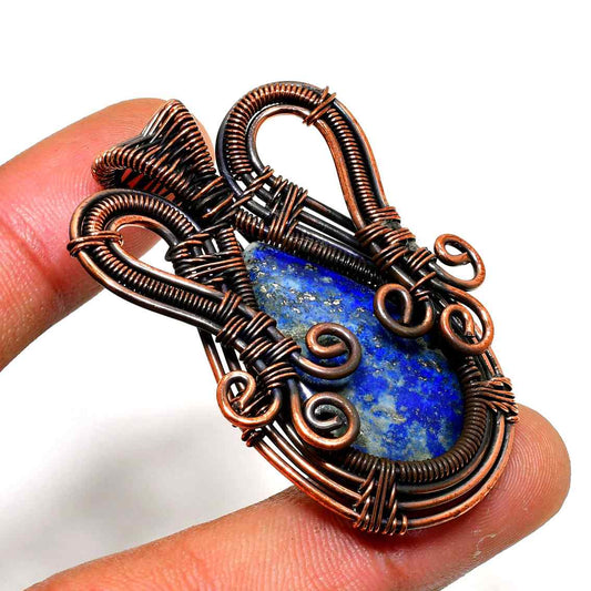 Selene’s Guardian – Lapis Copper Pendant