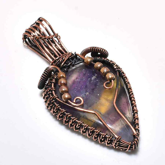 Ezra’s Veil – Mystic Amethyst Copper Pendant
