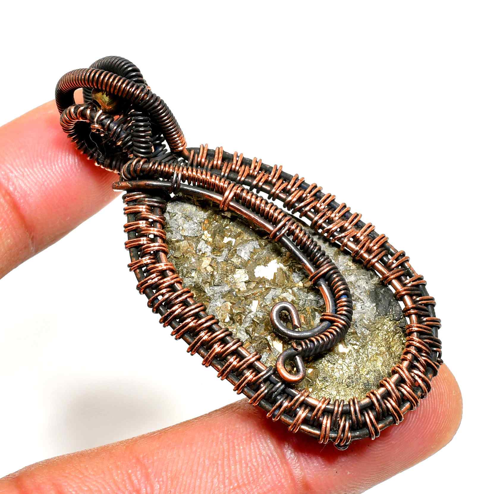 Golden Ward – Pyrite Copper Pendant