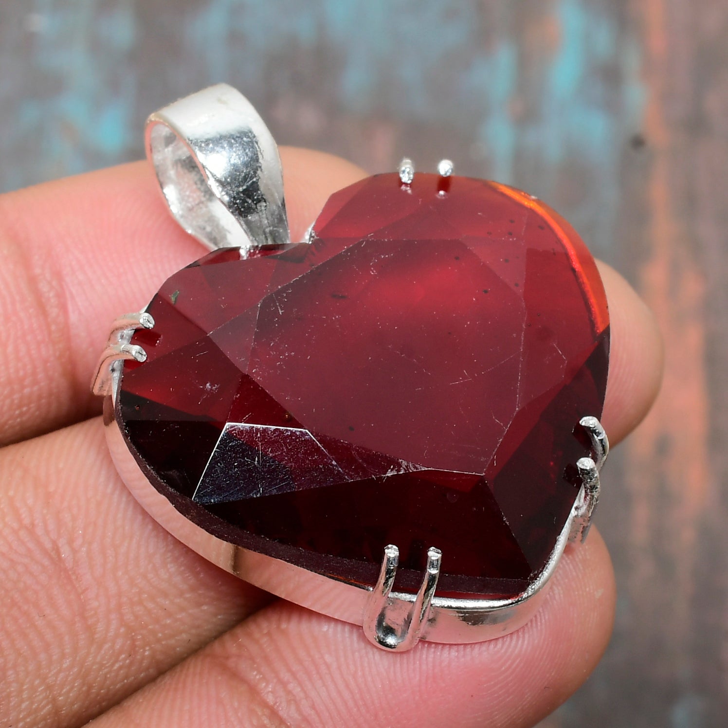 Seraphina’s Ember – Ruby Silver Pendant