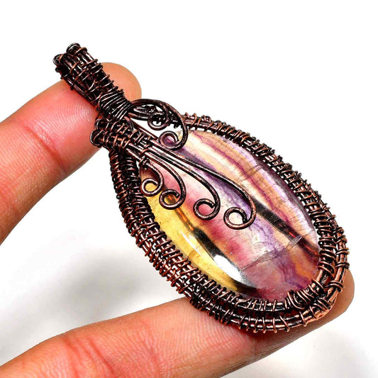 Ethereal Grace – Amethyst Copper Pendant