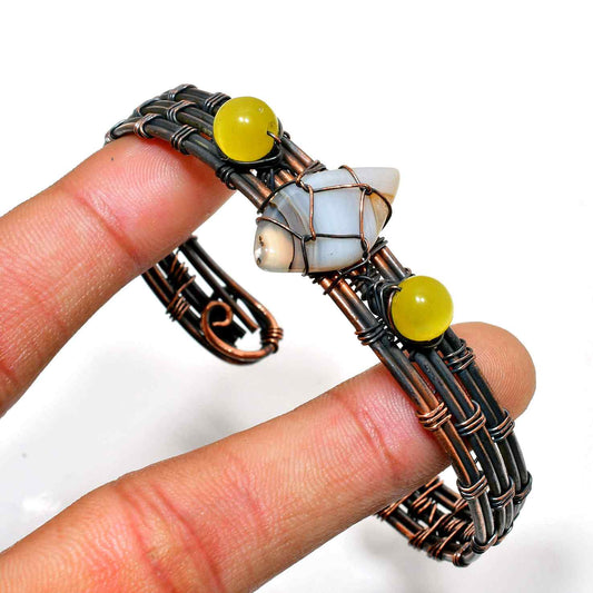 Serenity’s Coil – Copper & Natural Stone Bracelet