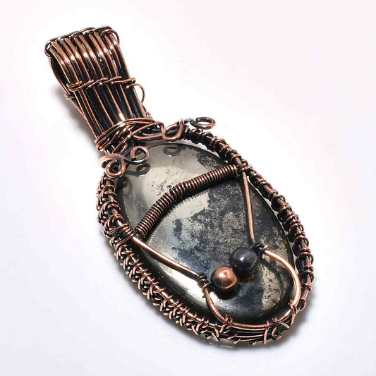 Astral Aegis – Black Tourmaline Copper Pendant