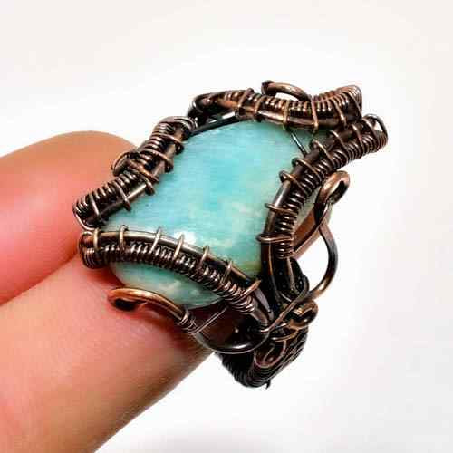 Ocean’s Whisper – Amazonite Copper Ring