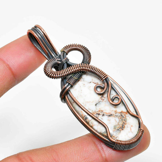 Harmony’s Embrace – Natural Stone Wire-Wrapped Pendant
