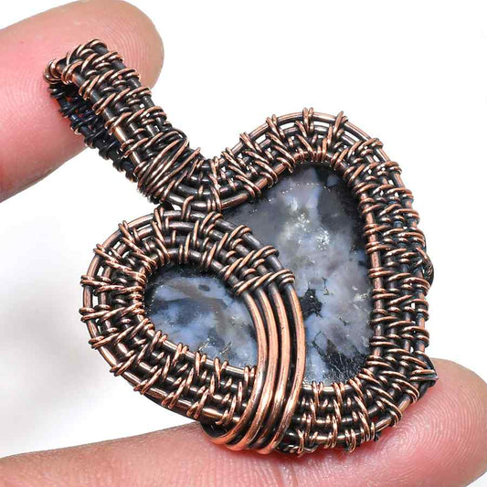 Ezra’s Veil – Amethyst & Oxidized Copper Pendant
