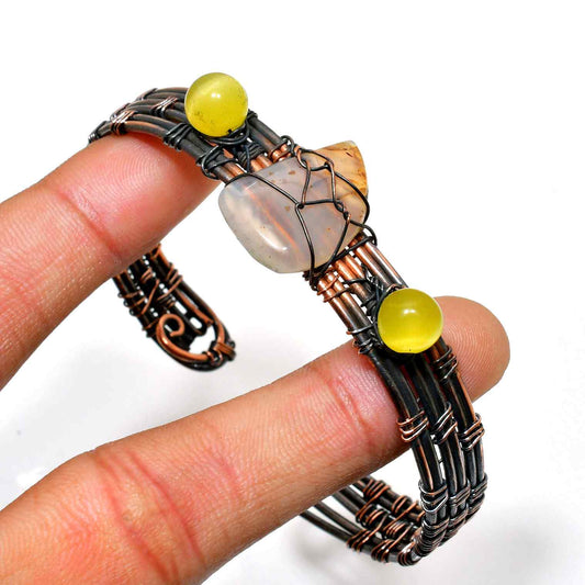 Gaia’s Harmony – Copper & Gemstone Bracelet
