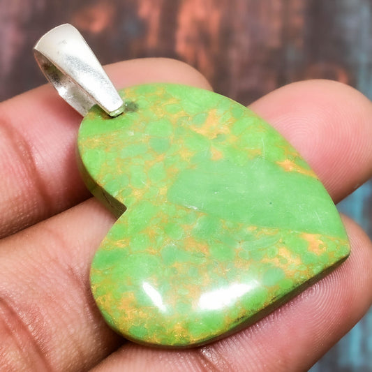 Gaia’s Embrace – Green Jasper Heart Pendant