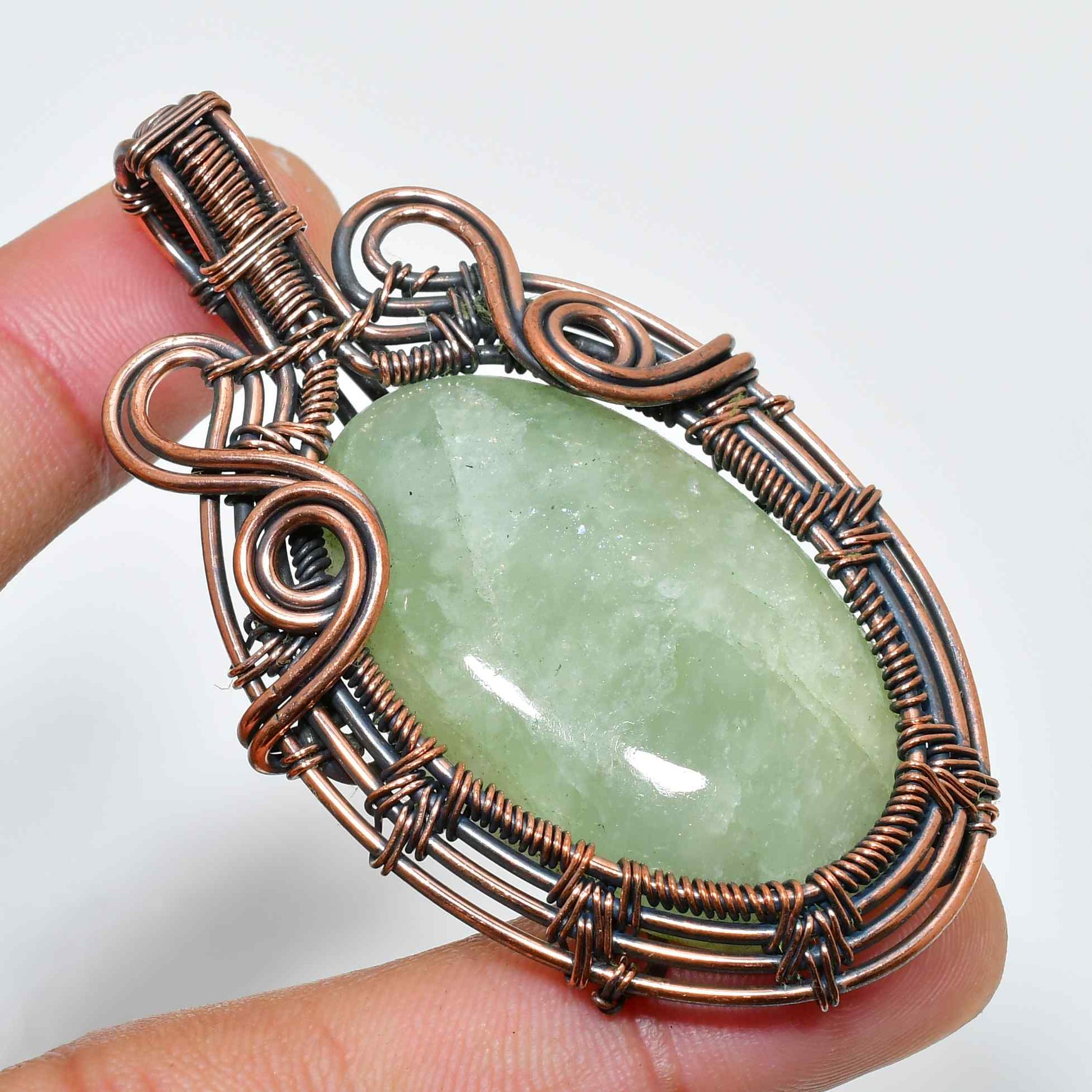 Ivy’s Harmony – Jade & Copper Pendant