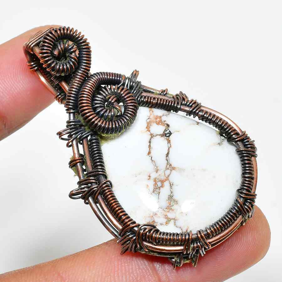 Bohemian Earth – Oxidized Copper & Natural Stone Pendant