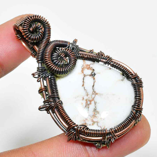 Bohemian Earth – Oxidized Copper & Natural Stone Pendant