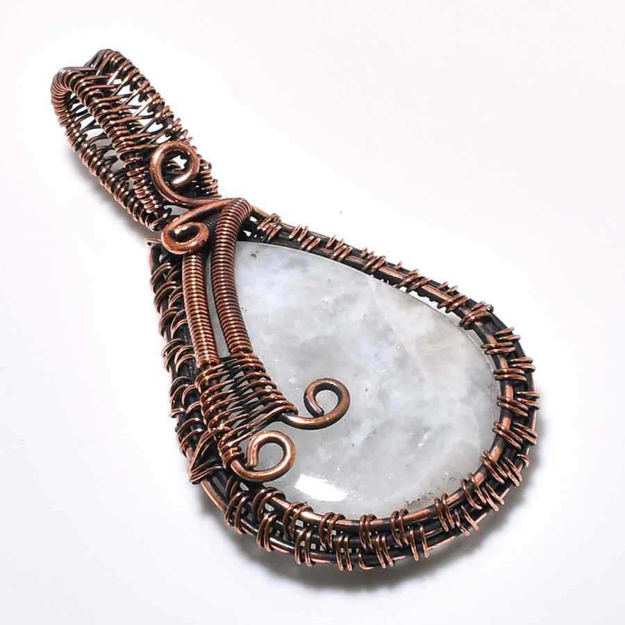 Celestial Embrace – Moonstone Copper Pendant