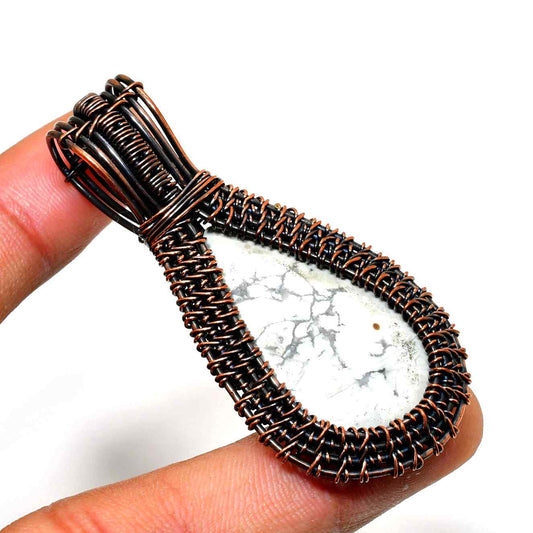 Serenity Stone – White Howlite & Dark Copper Pendant