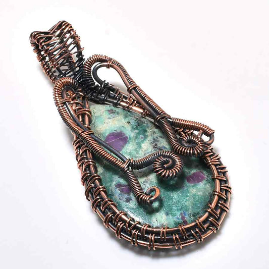 Gaia’s Balance – Purple & Green Gemstone Copper Pendant