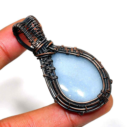 Ocean’s Whisper – Aquamarine Copper Pendant