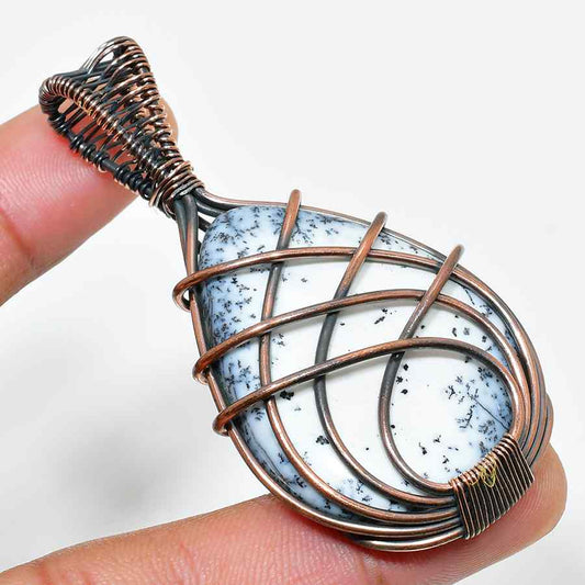 Tranquil Grove – Dendritic Opal Copper Pendant