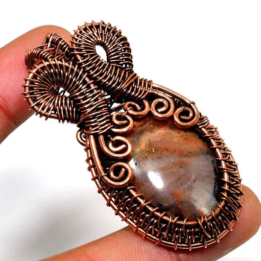 Gaia’s Balance – Agate & Copper Pendant