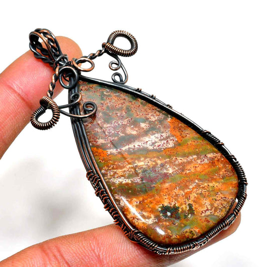 Terra’s Embrace – Jasper & Copper Pendant