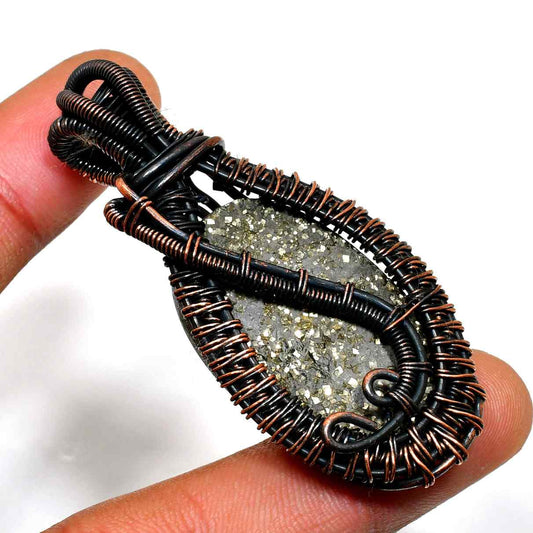 Prosperity’s Forge – Pyrite & Copper Pendant