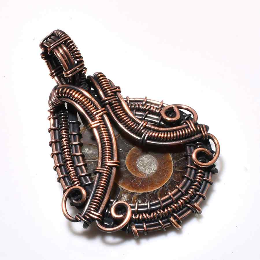 Ember’s Essence – Oxidized Copper & Natural Stone Pendant