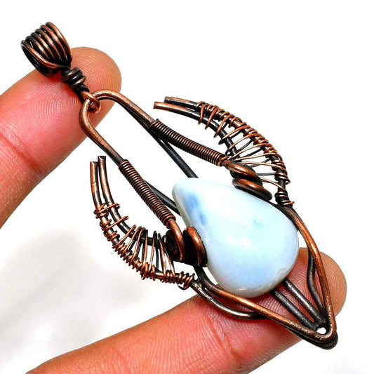 Serenity’s Embrace – Oxidized Copper Stone Pendant