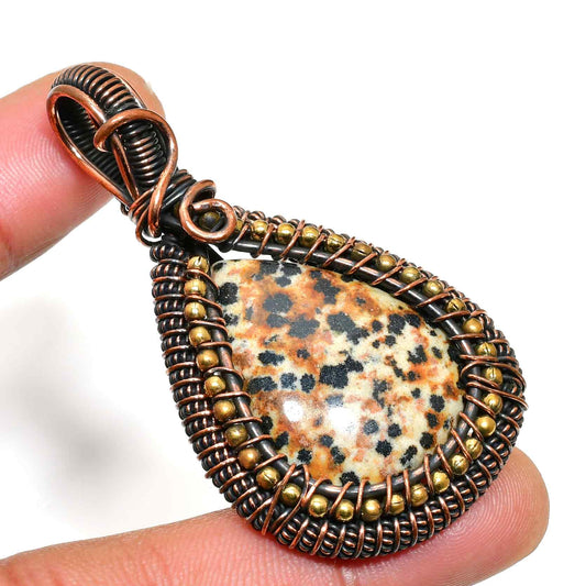 Gaia’s Joy – Dalmatian Jasper Copper Pendant