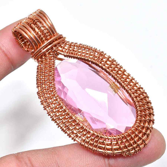 Seraphine’s Embrace – Rose Quartz Copper Pendant