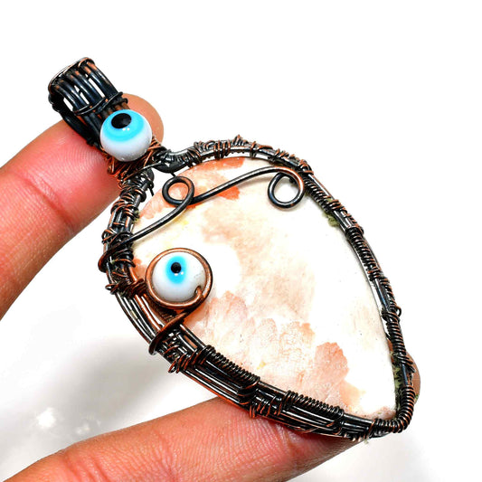 Luna’s Guardian – Copper-Wrapped Moonstone Pendant