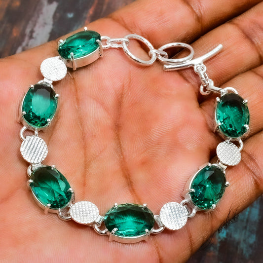 Emerald Essence – Sterling Silver Bracelet