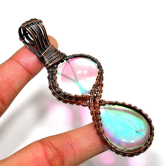 Infinite Radiance – Opal Doublet Copper Pendant